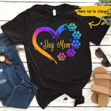 Personalized Dog Paw Heart Rainbow Custom Name Gift For Dog Lovers - Standard T-shirt - Dreameris