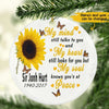 Personalized Sunflower My Mind Still Talks To You Memorial Custom Name - Circle Ornament - Dreameris