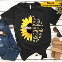 Personalized Your True Color Half Sunflower Autism Awareness Gift For Autism Mom Dad- Standard T-shirt Hoodie - Dreameris