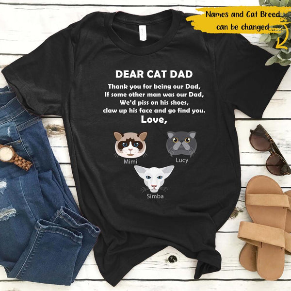 Personalized Dear Cat Dad From Cute Cat Gift For Cat Lovers Father's Day - Standard T-shirt Hoodie - Dreameris