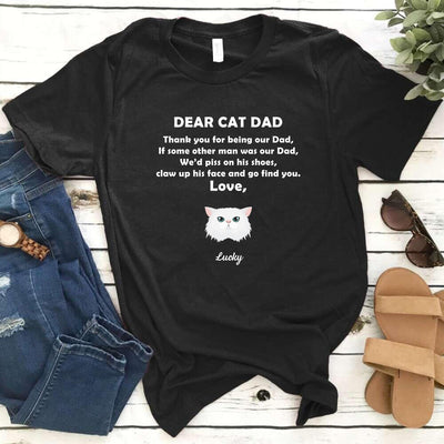Personalized Dear Cat Dad From Cute Cat Gift For Cat Lovers Father's Day - Standard T-shirt Hoodie - Dreameris