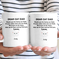 Personalized Dear Cat Dad From Cute Cat Custom Name Gift For Cat Lovers Father's Day - Coffee Mug - Dreameris