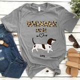 Personalized Dachshund Mom Leopard Custom Name Gift For Dog Lovers - Standard T-shirt Hoodie - Dreameris