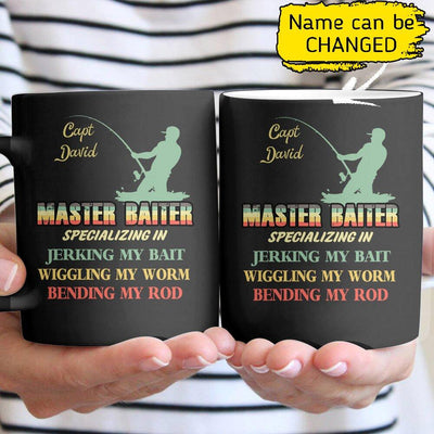 Personalized Vintage Master Baiter Gift For Father Grandpa Fishing Lovers - Coffee Mug - Dreameris