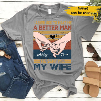 Personalized God Sent Me My Wife Gift For Couple Wedding Custom Name - Standard T-shirt Hoodie - Dreameris
