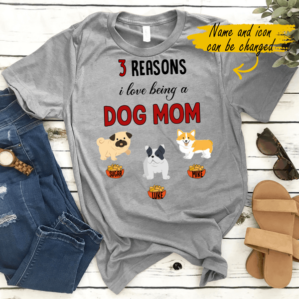 Personalized Reason Love Being A Dog Mom Gift For Dog Lovers Custom Name - Standard T-shirt Hoodie - Dreameris