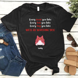 Personalized Funny Cat Watching You Custom Name Gift For Cat Lovers - Standard T-shirt Hoodie - Dreameris