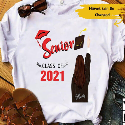 Personalized Senior Class Of 2021 Gift For Students Graduate Custom Name - Standard T-shirt Hoodie - Dreameris