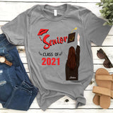 Personalized Senior Class Of 2021 Gift For Students Graduate Custom Name - Standard T-shirt Hoodie - Dreameris