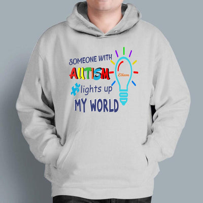 Personalized Light Up My World Autism Awareness Gift For Family Gift For Autism Mom - Standard T-shirt Hoodie - Dreameris