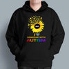 Personalized Love Someone With Autism Awareness Sunflower Gift Ideas Custom Name Gift For Autism Mom Dad - Standard T-shirt Hoodie - Dreameris