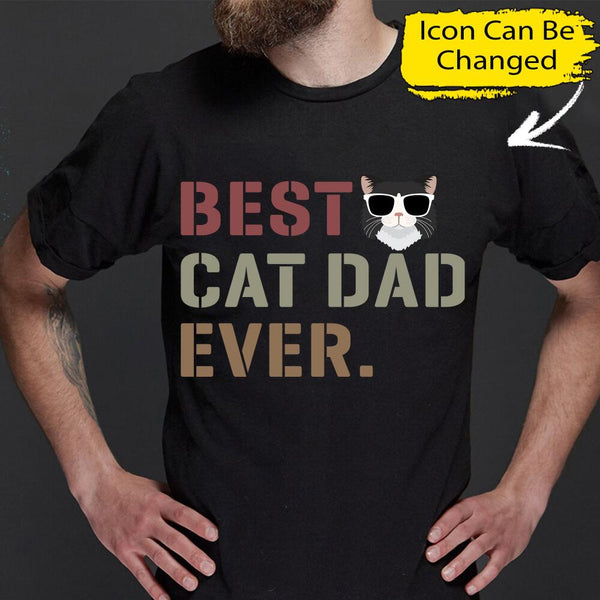 Personalized Best Cat Dad Ever Vintage Gift For Cat Lovers Father Day - Standard T-shirt Hoodie - Dreameris