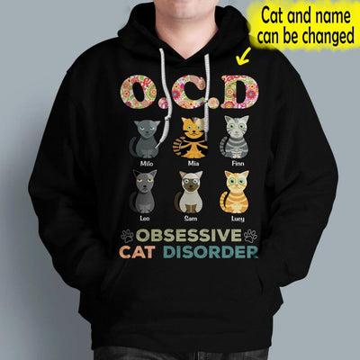 Personalized I Suffer From OCD Hippie Style Custom Name Gift For Cat Lovers - Standard T-shirt Hoodie - Dreameris
