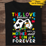 Autism Awareness Puzzle Piece Infinity Autism Mom Mother & Son Custom Name Personalized T-shirt Gift For Mom