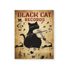 Black cat records music on world off -Matte Canvas - Dreameris