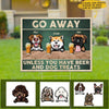 Vintage Retro Go Away Unless You Have Beer And Dog Treats Decor Custom Name Personalized Yard Sign