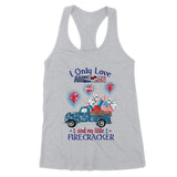 I Only Love American And My Little Firecracker Independence Car Trip Custom Name Personalized Shirt