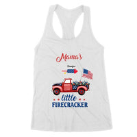 Mama's Little Firecracker Independence Day Freedom Car Flower Custom Title Personalized Shirt