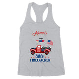 Mama's Little Firecracker Independence Day Freedom Car Flower Custom Title Personalized Shirt