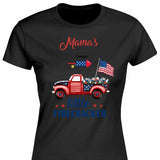 Mama's Little Firecracker Independence Day Freedom Car Flower Custom Title Personalized Shirt