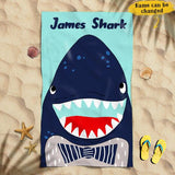 Funny Shark Awesome Beach Trip Gift For Kids Custom Name Personalized Beach Towel