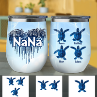 Nana Heart Turtle Ocean Summer Beach Trip Custom Name Personalized Wine Tumbler