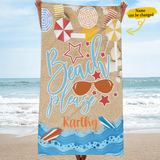 Colorful Beach Please Awesome Summer Trip Gift Ideas Custom Name Personalized Beach Towel