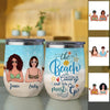 The Beach Is Calling And We Must Go Summer Trip Gift Bestie Custom Style & Name Personalized Wine Tumbler