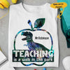 Funny Teaching Is A Walk In The Park Dinosaur Gift Teacher Custom Name Personalized Shirt