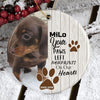 Personalized Pet Dog Cat Memorial Ceramic Ornament -Cirle Ornament - Dreameris
