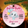 Personalized Elephant Baby First Christmas - Circle Ornament - Dreameris