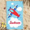 Pilot Fly To The Sky Gift For Kids Awesome Summer Trip Custom Name Personalized Beach Towel