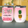 Funny Love Is Being Called Grandma Pineapple Boat Flip-flops Awesome Summer Beach Trip Custom Name Personalized Wine Tumbler