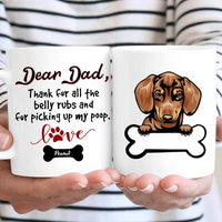 (Custom Name & Dog Breed) Dear Dog Dad Thanks For Picking Up My Poop Funny Father's Day Gift For Dog Lover Dog Dad Stepdad