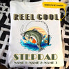 (Custom Title & Kid's Name) Reel Cool Stepdad Vintage Personalized Father's Day Gift For Step Dad Stepfather Fishing Lovers Shirt