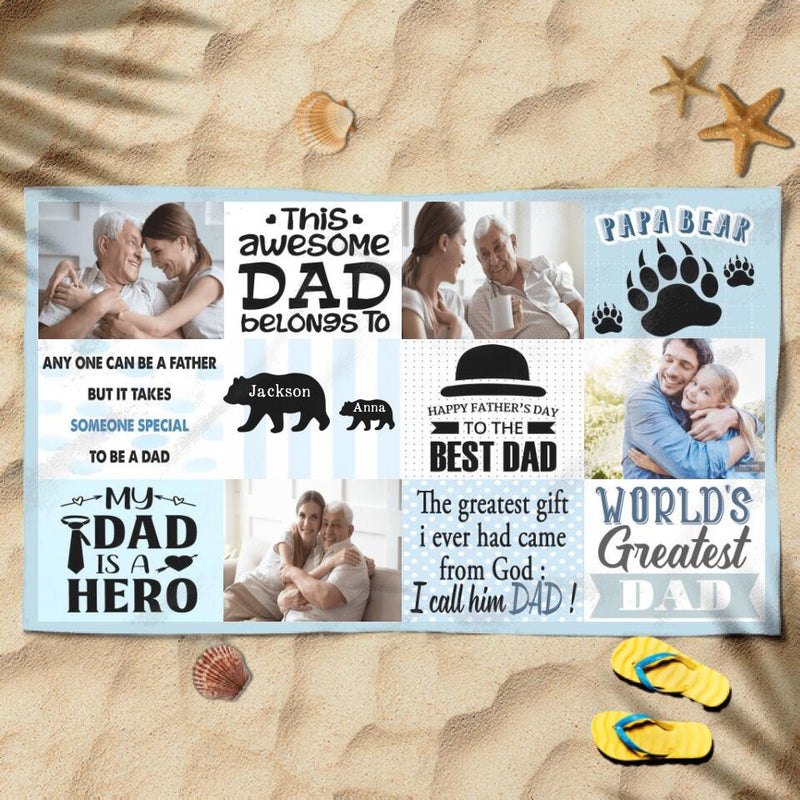 Unique Personalized Gift For Dad On Father's Day Papa Bear And