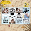 (Upload Your Photo) Papa Bear Happy Father's Day Personalized Gift For Dad From Daughter Custom Photo & Name Beach Towel