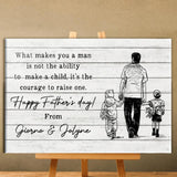 (Custom Name & Design) Happy Father's Day To The Best Step Dad Personalized Gift For Stepdad From Daughter Bonus Dad Horizontal Canvas