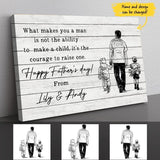 (Custom Name & Design) Happy Father's Day To The Best Step Dad Personalized Gift For Stepdad From Daughter Bonus Dad Horizontal Canvas