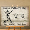 (Up To 6 Kids) Happy Father's Day To The Best Baseball Dad Personalized Gift For Dad Stepdad Baseball Lover Canvas