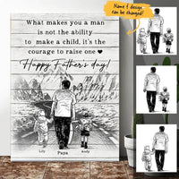 (Custom Name & Design) Happy Father's Day To The Best Step Dad Personalized Gift For Stepdad From Daughter Bonus Dad Canvas