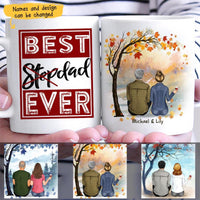 (Custom Name & Illustration) Best Dad Ever Personalized Father's Day Gift For Stepdad From Stepdaughter Bonus Dad Mug