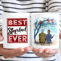 (Custom Name & Illustration) Best Dad Ever Personalized Father's Day Gift For Stepdad From Stepdaughter Bonus Dad Mug