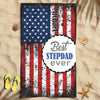 (Custom Name & Title) American Best Stepdad Grandpa Papa Bonus Dad Gift Personalized Father's Day Gift For Stepdad From Daughter Beach Towel