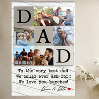 (Upload Your Photo) Collage Art Best Dad Ever Father's Day Gift For Dad Stepdad Personalized Father's Day Gift Bonus Dad Canvas