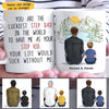(Custom Name & Illustration) You're Lucky To Have Me As Your Stepkid Funny Personalized Father's Day Gift For Stepdad From Stepson Bonus Dad Mug