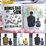 (Custom Name & Illustration) Bonus Dad And Son Best Friend For Life Personalized Father's Day Gift For Stepdad From Stepson Mug