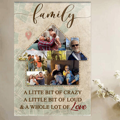 (Upload Your Photo) Family A Whole Lot Of Love Personalized Father's Day Gift For Dad Stepdad Canvas Poster Framed