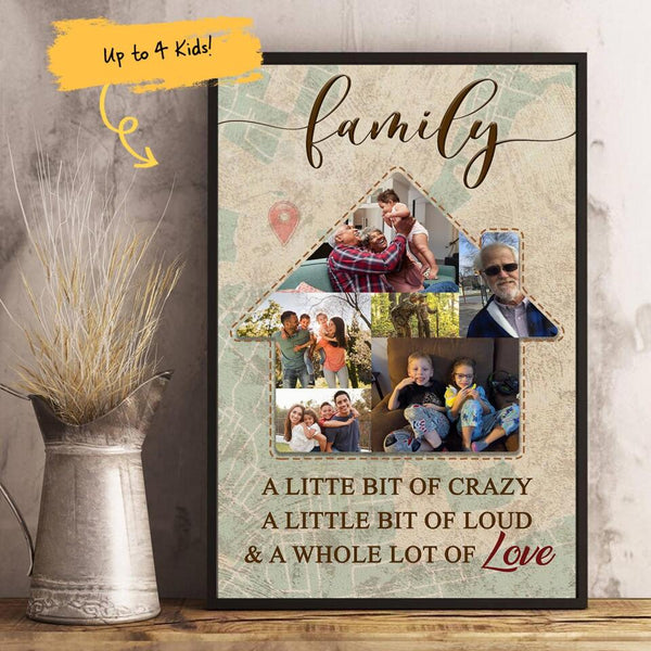 (Upload Your Photo) Family A Whole Lot Of Love Personalized Father's Day Gift For Dad Stepdad Canvas Poster Framed