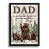 (Up to 4 Kids) Papa Bear We Will Always Reach For You Personalized Father's Day Gift For Dad Stepdad Canvas Poster Framed